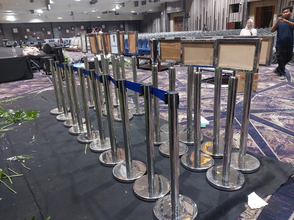 sewa tiang sign in/out